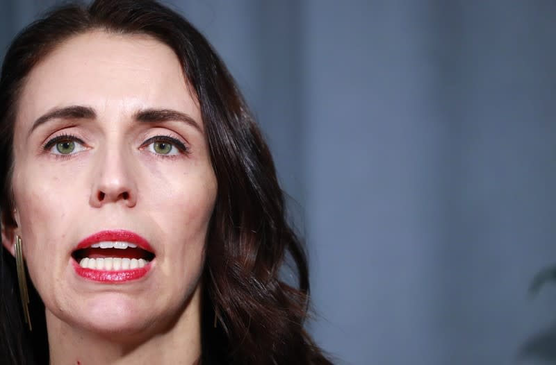 New Zealand's Prime Minister Jacinda Ardern holds a news conference on the sidelines during the 2019 United Nations Climate Action Summit at U.N. headquarters in New York City, New York, U.S.