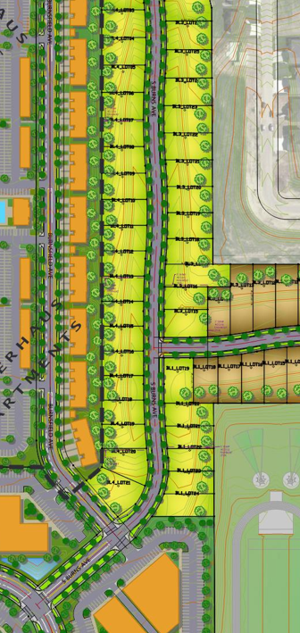 Housing units to come to Burnsfield Village, just east of the Powderhaus Apartment complex.