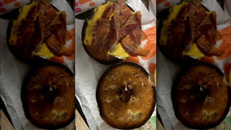 Dunkin Donuts bagel burned