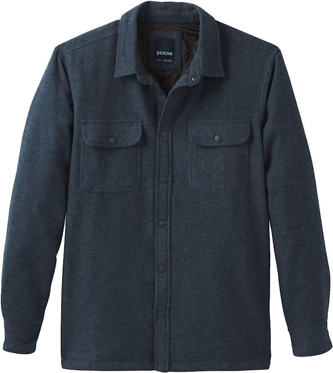 dark blue gray cotton button front shirt jacket