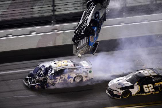 Newman was then hit again by the No 32 of Corey LaJoie (Getty)