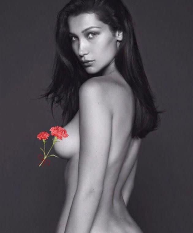 Bella posed nude for French Vogue three months ago, showing off a much more voluptuous shape. Photo: Instagram/bellahadid