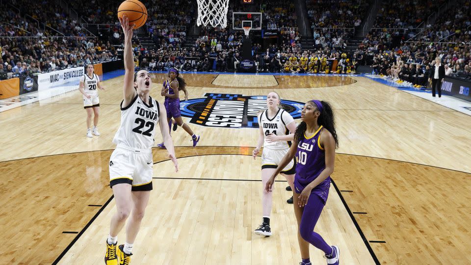 Clark had a game-high 41 points against LSU as Iowa reached the Final Four of the NCAA women's tournament. - Sarah Stier/Getty Images
