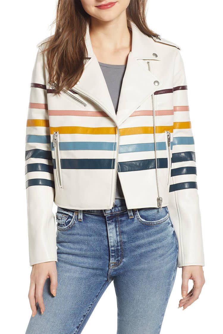 BlankNYC Multistripe Vegan Leather Jacket