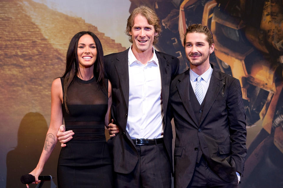 Fox, Bay and Shia LaBeouf in 2009. Image via Getty Images. 