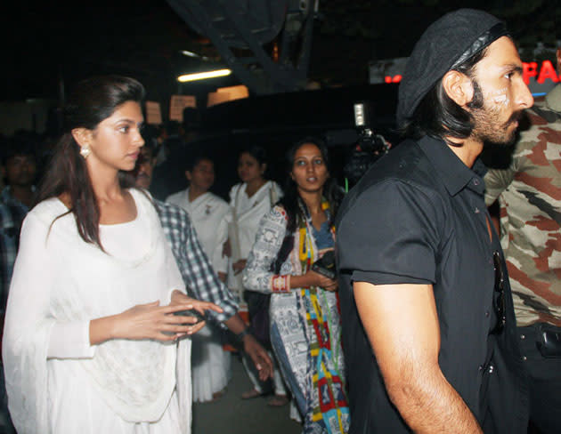 Deepika and Ranveer during the rally