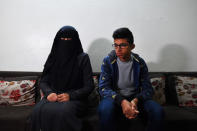 Moatasem Al-Nabeeh, 14, who is diagnosed with cancer, poses with his mother Suheir during an interview with Reuters at his home in Gaza City, February 12, 2019. REUTERS/Dylan Martinez