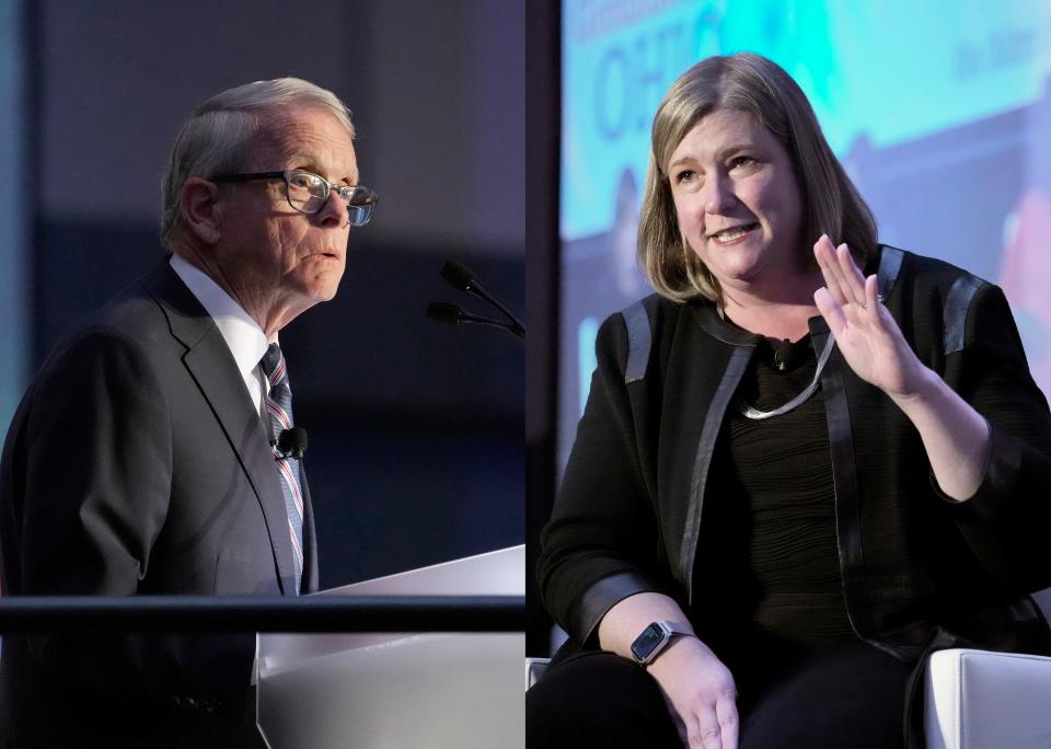 Ohio gubernatorial candidates Mike DeWine and Nan Whaley