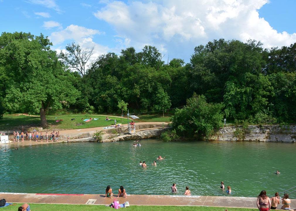 swimmers enjoying Barton Park near Austin, TX