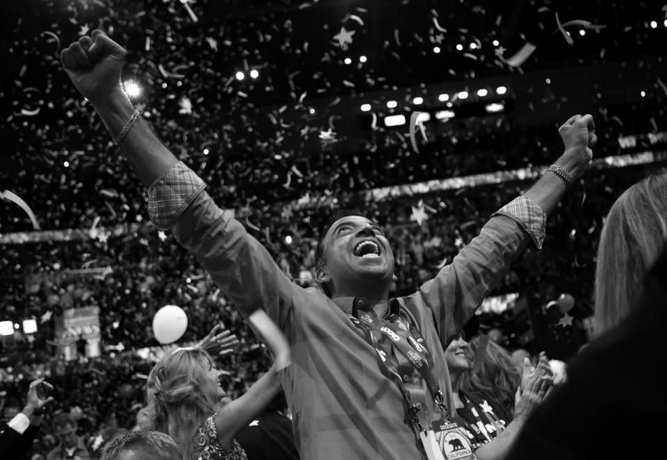 <p>California Delegate Eddie Inamdar celebrates at the Republican National Convention Thursday, July 21, 2016, in Cleveland, OH. (Photo: Khue Bui for Yahoo News)<br></p>