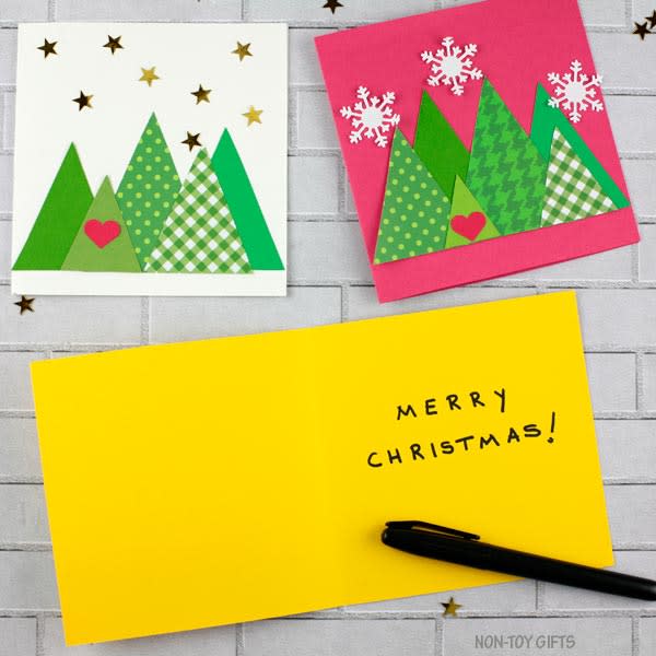 triangle Christmas tree cards (Non-Toy Gifts)
