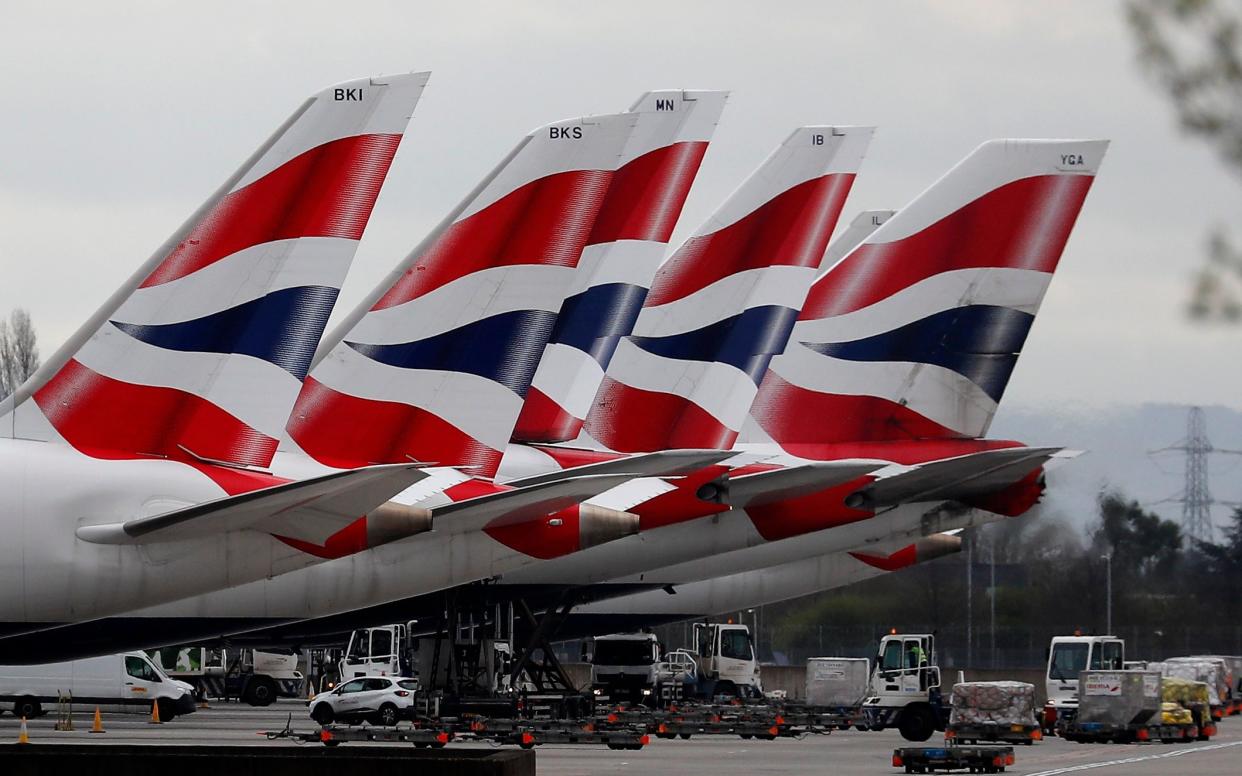 Tailfins of British Airways aircraft - AP