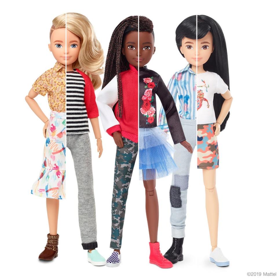 Mattel, the maker of Barbie, introduced in September a line of gender-neutral dolls that it says "keep labels out and invite everyone in.