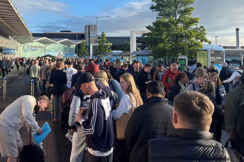 Airline passengers faced huge queues at Birmingham airport