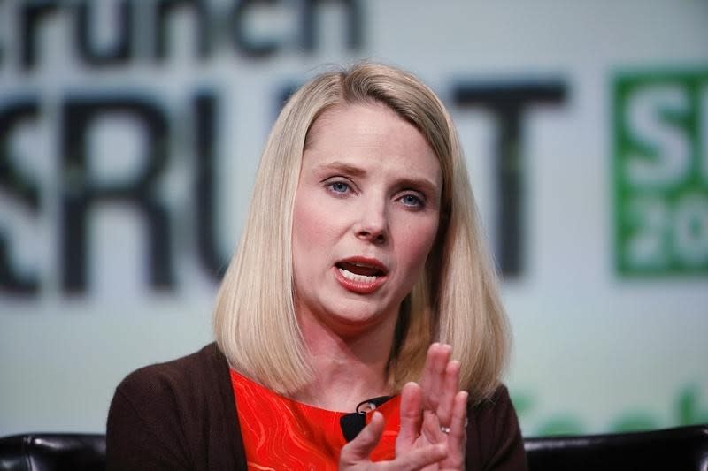 Marissa Mayer, CEO of Yahoo!, speaks on stage during a fireside chat session at TechCrunch Disrupt SF 2013 in San Francisco, California September 11, 2013. REUTERS/Stephen Lam