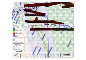 Cross-section within 10m projection volume showing significant intercepts for GWUG21-015