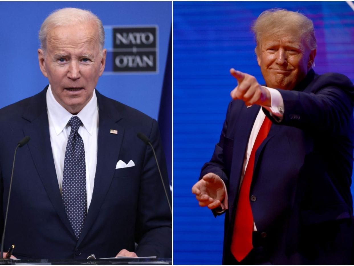 Joe Biden, left, and Donald Trump.