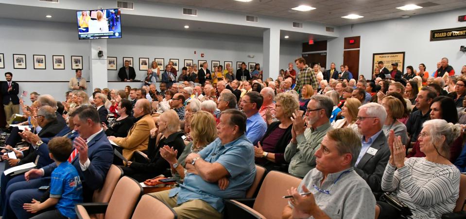 The seven-member Brevard County delegation to the Florida Legislature held their annual meeting on January 11, in the county commission chambers in Viera. 