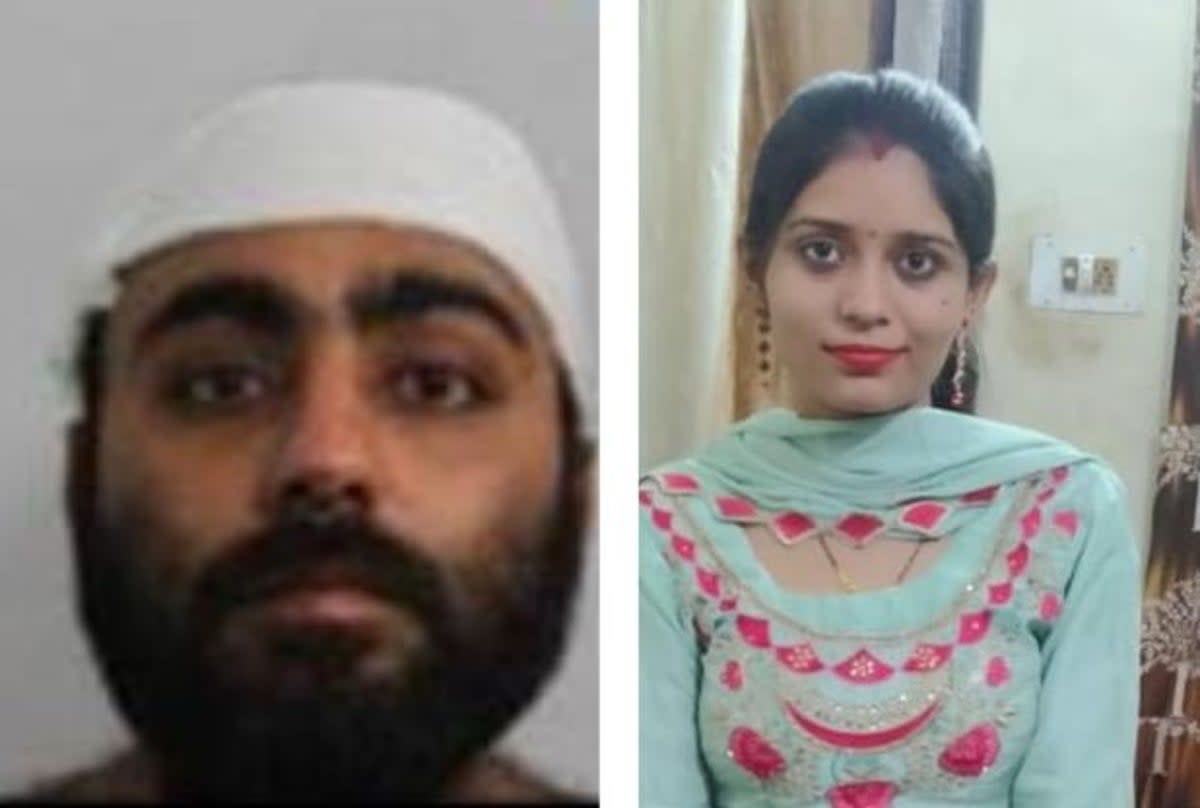 Croydon knife killer Shahil Sharma and his late wife Mehak (Met Police)