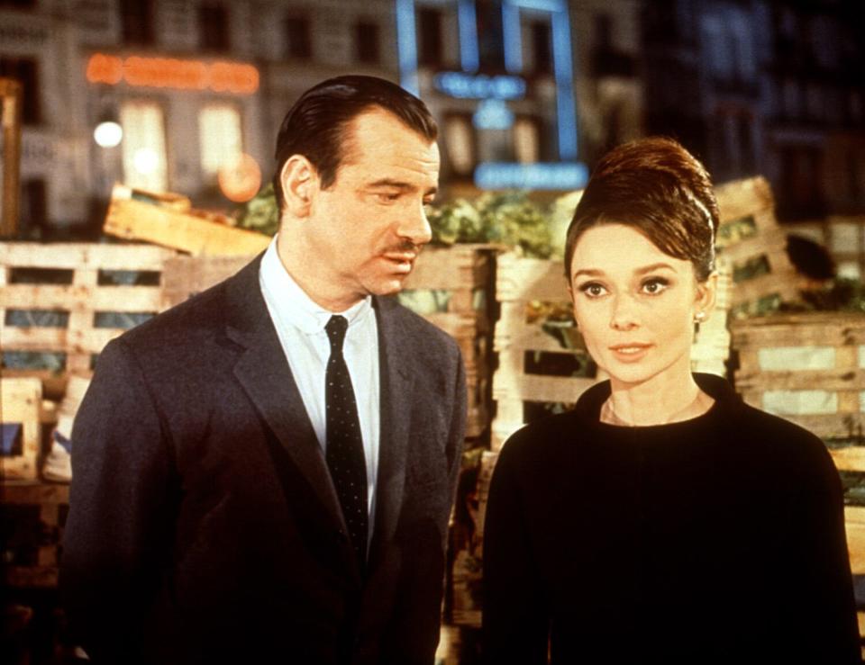 CHARADE, Walter Matthau, Audrey Hepburn, 1963