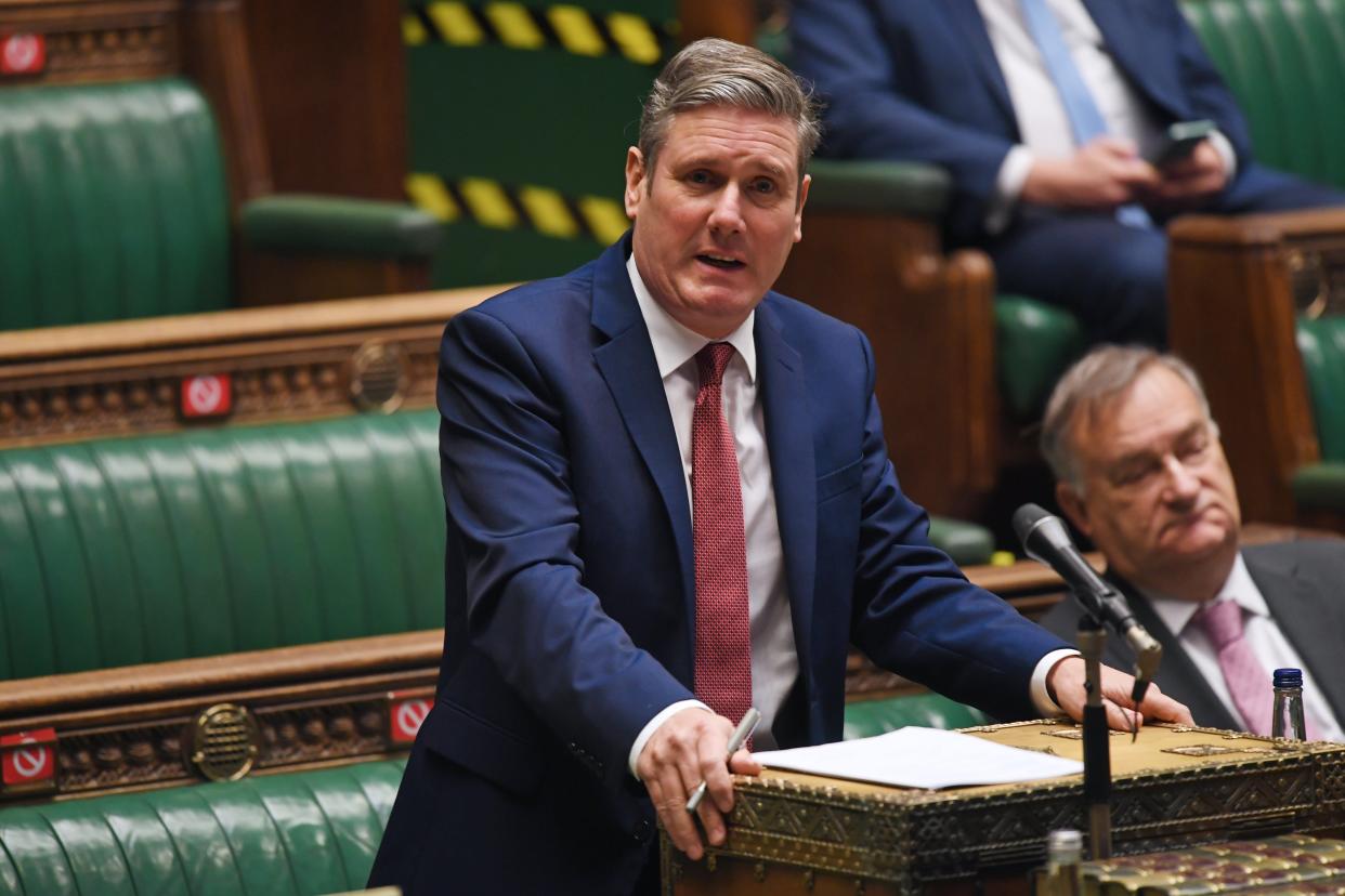 <p>Sir Keir Starmer has said Labour will abstain in the vote over new Covid restrictions</p> (EPA)