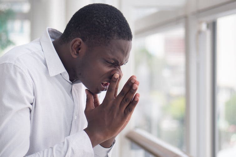 <span class="caption">I. Just. Can’t. Take. It. Anymore.</span> <span class="attribution"><a class="link " href="https://www.shutterstock.com/image-photo/sick-african-man-sneezing-due-allergy-1278927787" rel="nofollow noopener" target="_blank" data-ylk="slk:9nong/Shutterstock;elm:context_link;itc:0;sec:content-canvas">9nong/Shutterstock</a></span>