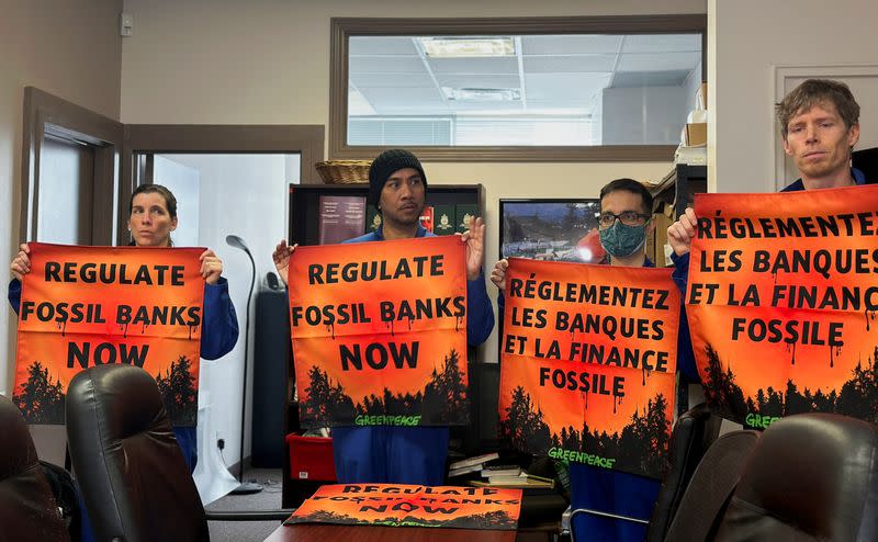 Climate protesters occupy the office of Canada's Deputy Prime Minister and Minister of Finance Chrystia Freeland