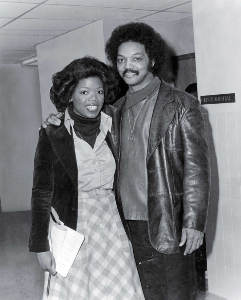 "Life isn't about what you have but what you have to give." <br /><br />Photo: Oprah with Jesse Jackson in 1975.