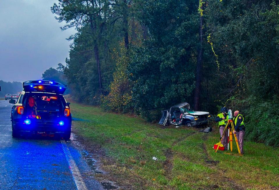 A 55-year-old woman from Lillian, Alabama, lost control of her vehicle while driving in Escambia County on Interstate 10 Nov. 15, 2023. She hit a tree and was pronounced dead on scene.