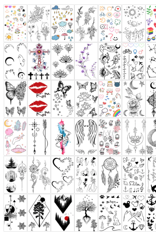 60 Sheets Tiny Waterproof Temporary Tattoos