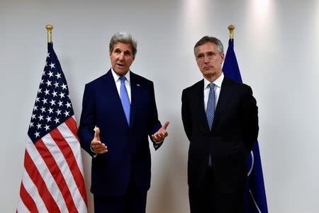 U.S. Secretary of State John Kerry meets with NATO Secretary-General Jens Stoltenberg at the NATO headquarters in Brussels, June 27, 2016. REUTERS/Eric Vidal