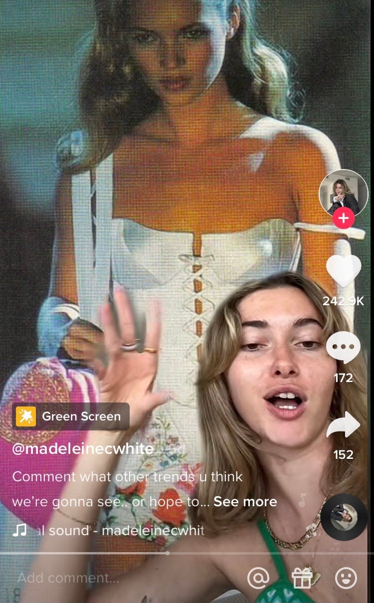 A screenshot from Maddie White's TikTok