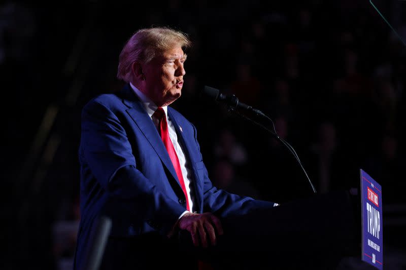 Republican presidential candidate and former U.S. President Donald Trump's rally in Durham