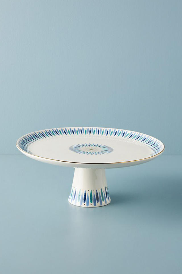 JK Adams Rotating Cake Stand in Marble & Walnut