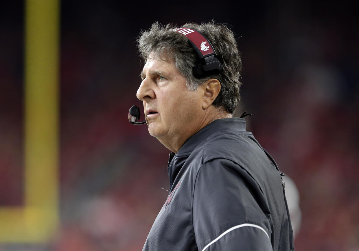 Washington State coach Mike Leach isn't a fan of a California bill that would allow college athletes to profit off their likeness.