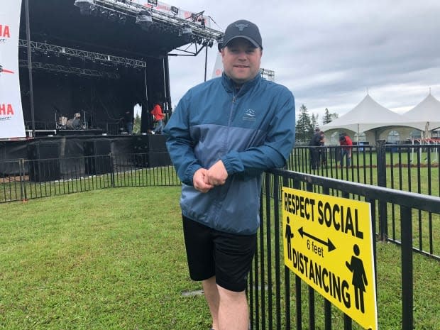 'There's definitely some pressure,' says Adam MacLennan, president of Rock the Boat music festival. The festival, with space for up to 2,000 people, is back after skipping last year due to COVID-19. (Brian Higgins/CBC - image credit)