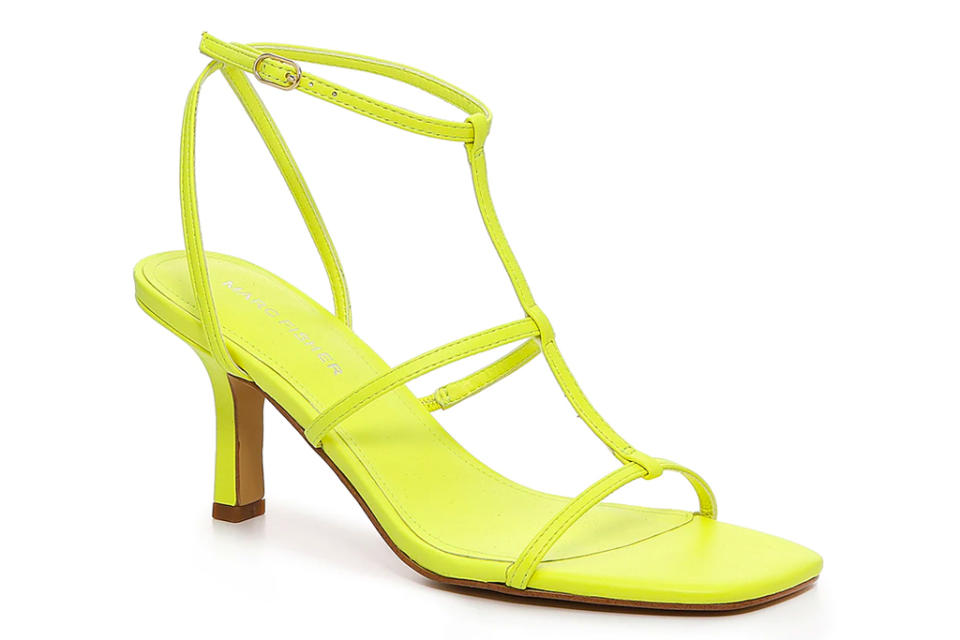 yellow heels, sandals, marc fisher