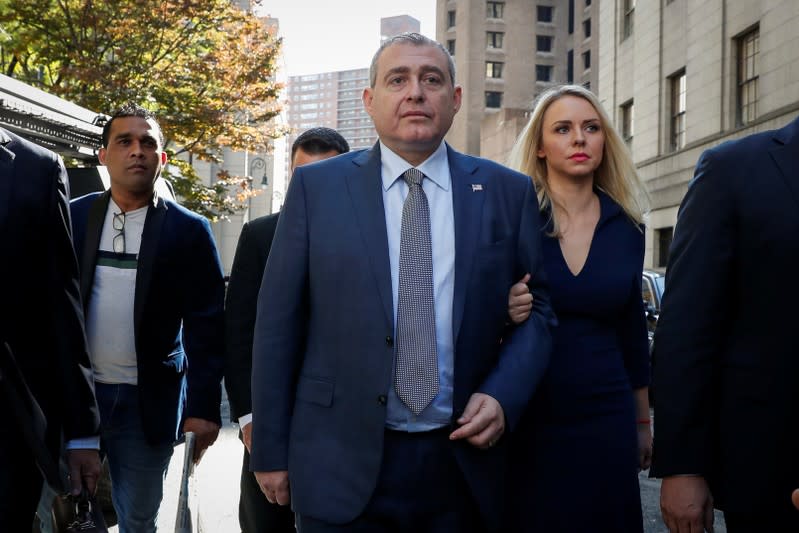 Ukrainian-American businessman Lev Parnas arrives for his arraignment at the United States Courthouse in New York