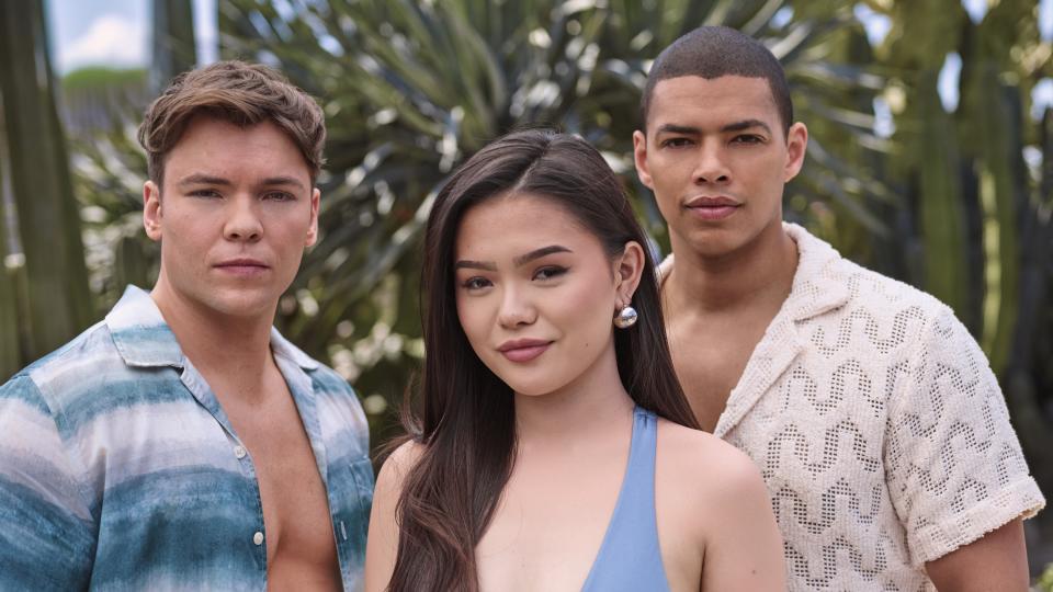 Joshua Hoffman, Lisa Yamada and Delon De Metz in a summer press photo for The Bold and the Beautiful