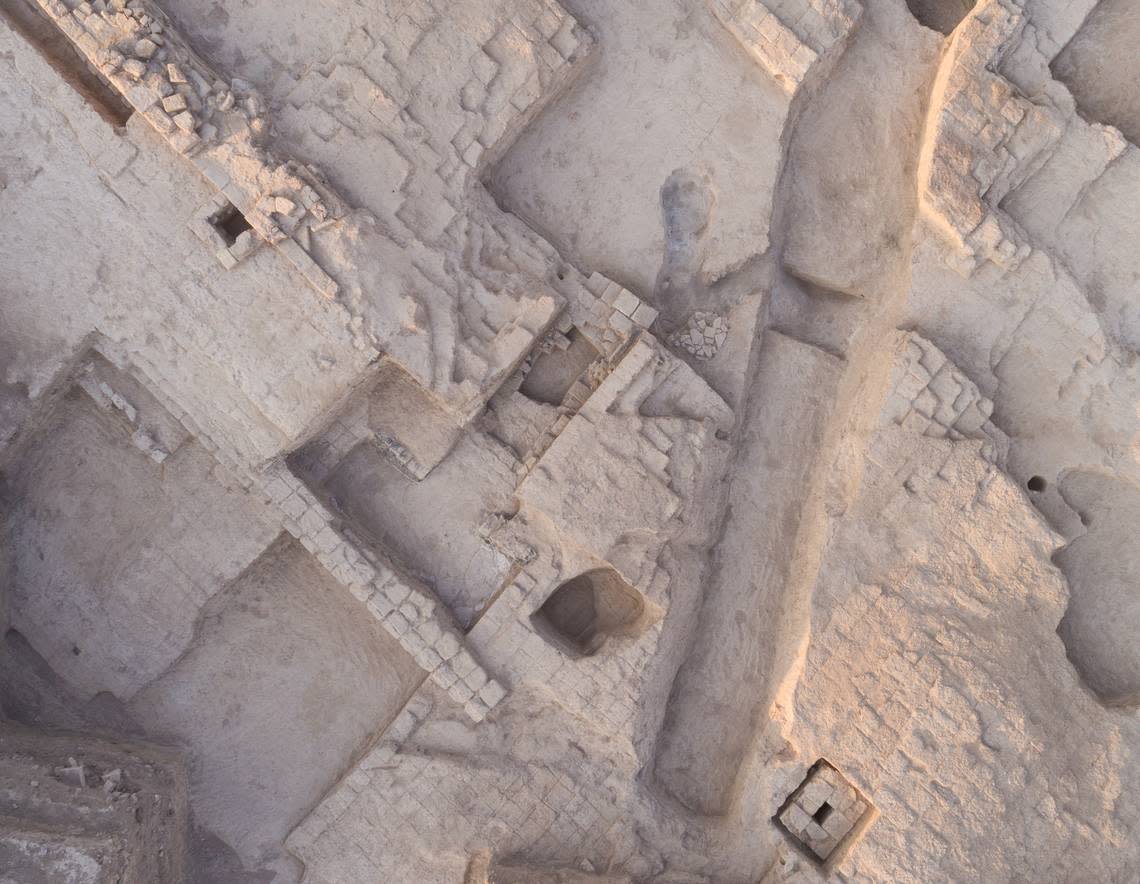 Aerial view of Temple mound.