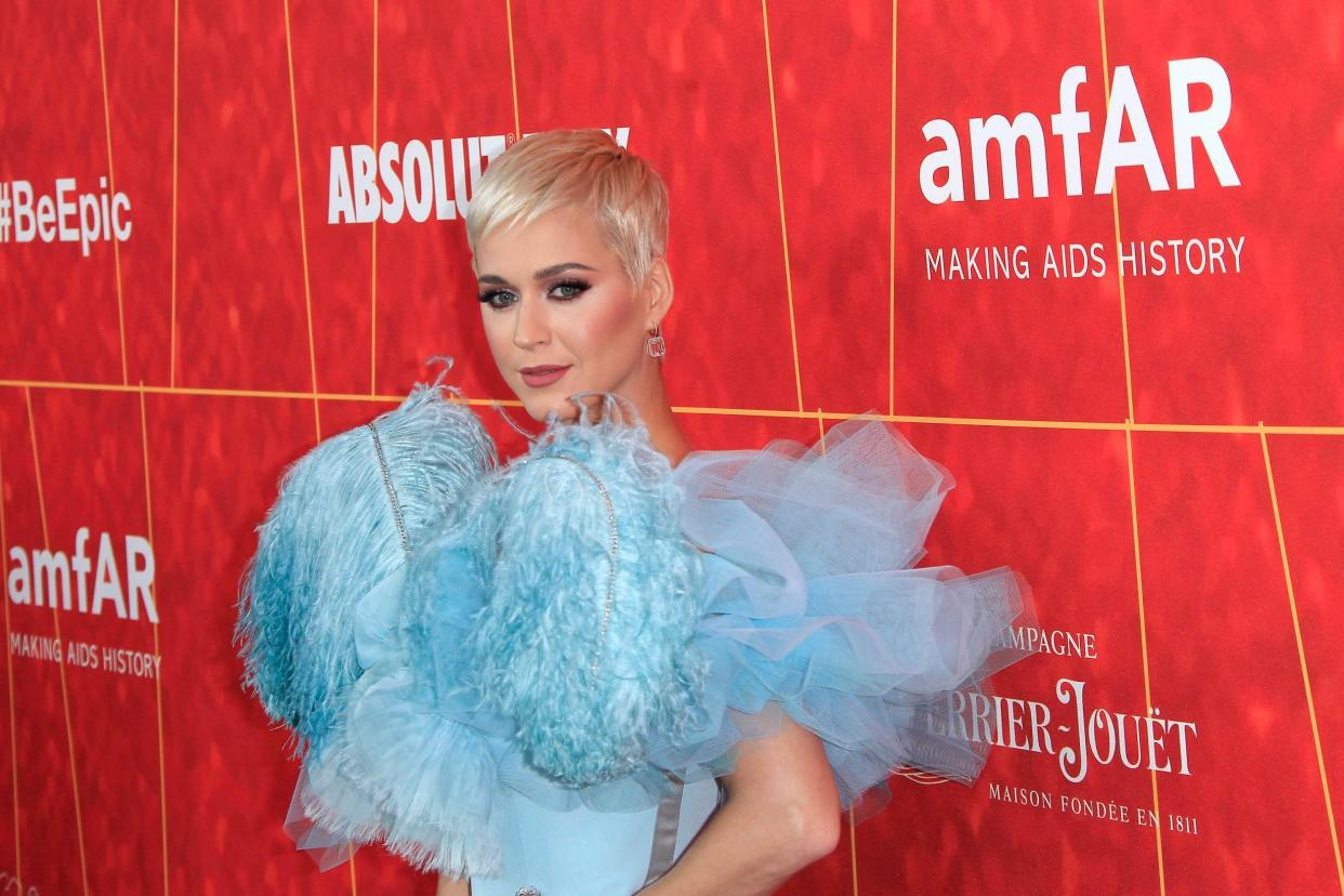 Katy Perry arrives for the amfAR Gala Los Angeles 2018 on 18 October: EPA