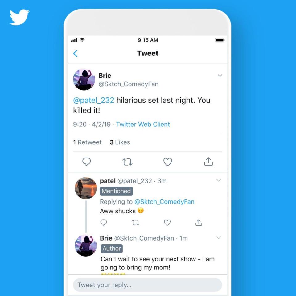 In a tweet today, Twitter announced that it's experimenting with new labels onconversation threads