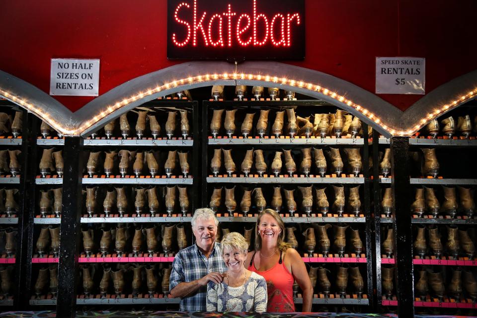 Norman and Bonnie Carnell and their daughter Britni Murphy at Atlantis Skateway in Greenacres Wednesday, May 20, 2015.