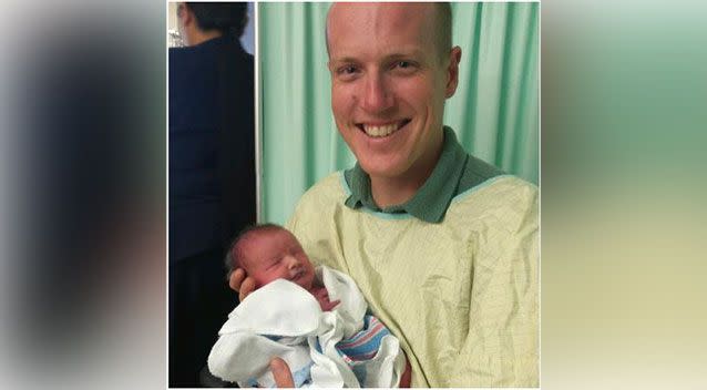 Albuquerque police officer Ryan Holets adopted baby Hope from a mum addicted to heroin and ice. Source: Supplied