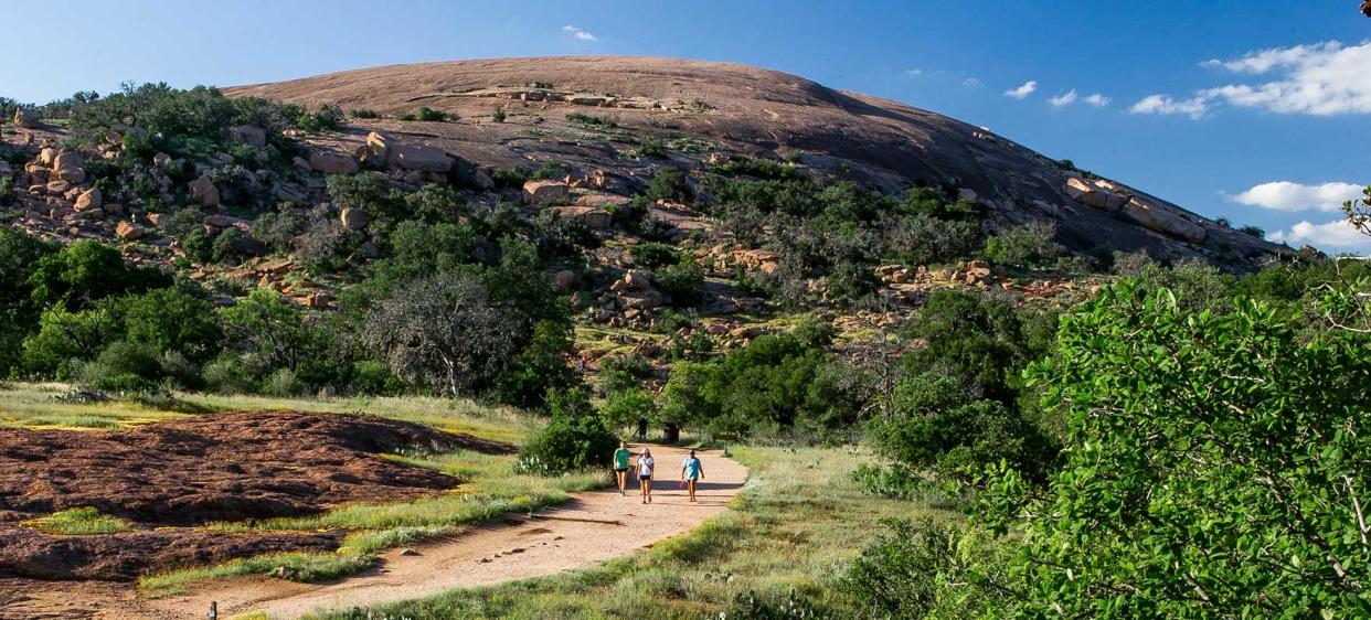 The Enchanted Rock State Natural Area offers 11 miles of trails, including the Summit Trail.