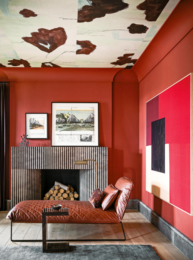 75 Living Room with Red Walls Ideas You'll Love - January, 2024