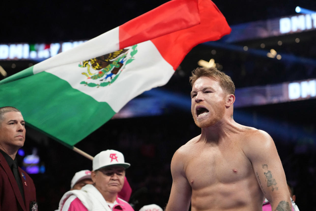 Canelo Álvarez previo a una pelea en Las Vegas. (Reuters) 