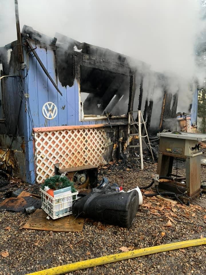 A fire destroyed a mobile home in Rochester at Baxter Lake Recreation Area at 99 Four Rod Road Sunday, Nov. 28, 2021.
