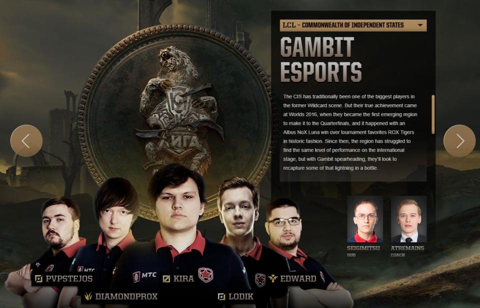 獨立國家國協戰隊 Gambit Esports 是支傳奇隊伍，曾在世界賽上打出亮眼成績，用獨特的遊戲理解和國際強隊競爭。