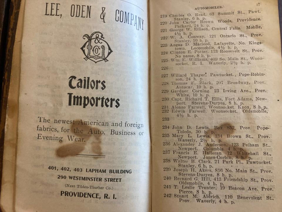 When this 1906 edition of "Who It Is" was published, there were fewer than 2,000 cars registered in Rhode Island.